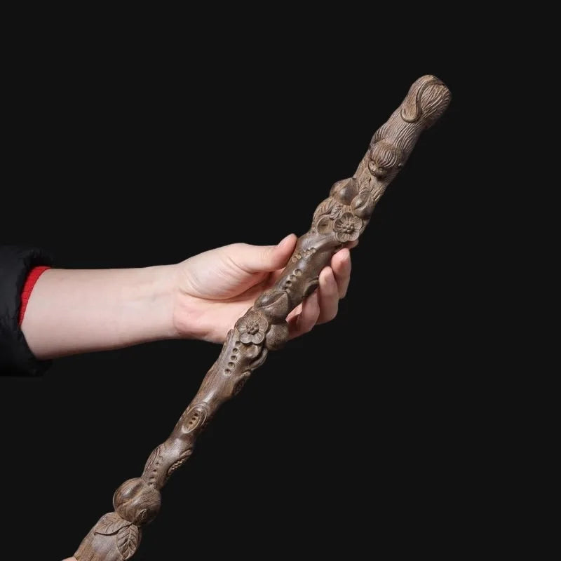 Premium Agarwood Monkey Back Scratcher - 15-Inch Hand-Carved Wooden Body Massager & Zen Decor