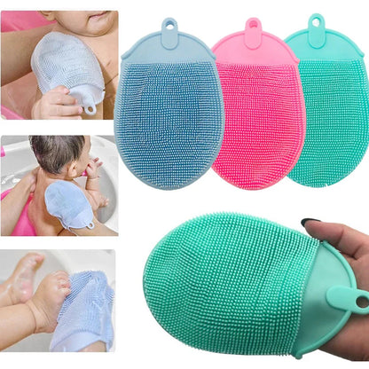 Exfoliating Silicone Bristle Sponge – Dead Skin Scrubber & Scalp Massager Bath Brush