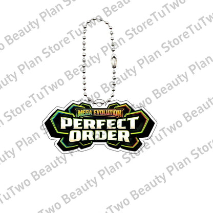 Anime PTCG Mega Evolution Acrylic Keychain – Pocket Monster Logo Cartoon Bag Pendant Keyring Collectible Gift Toy Series