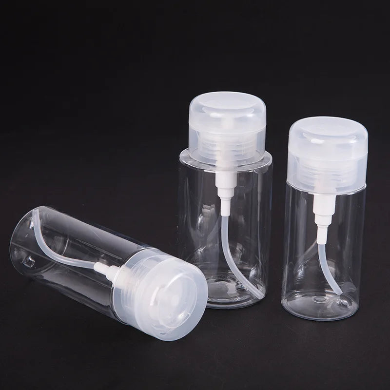 120/150/200ml Refillable Nail Pump Bottles – Empty Dispenser for Polish Remover, Cleaner & Manicure Tools