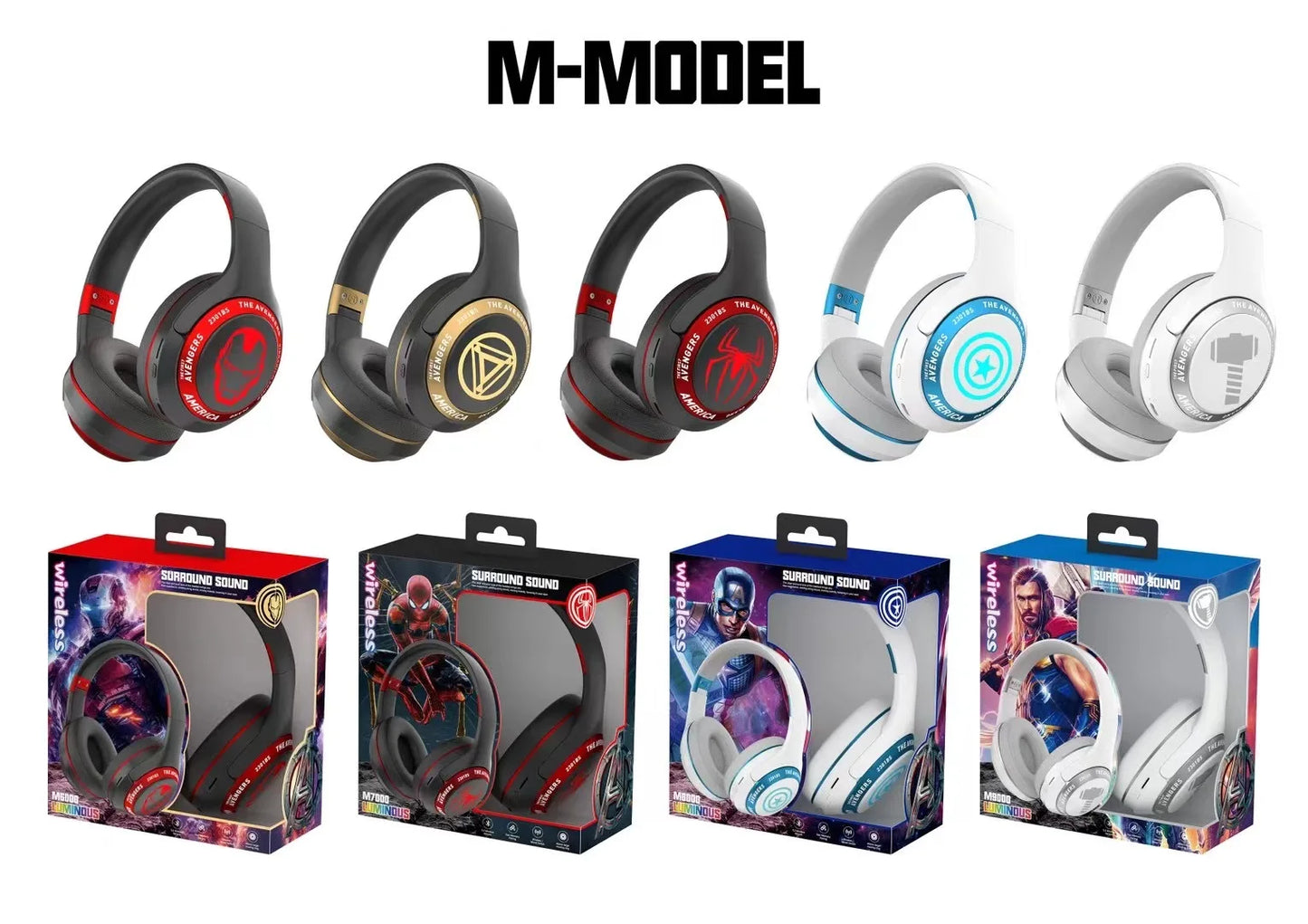 Disney Marvel Spider-Man Bluetooth Headphones — Wireless Foldable Earphones with Noise Cancellation, HIFI Stereo Gaming Headset