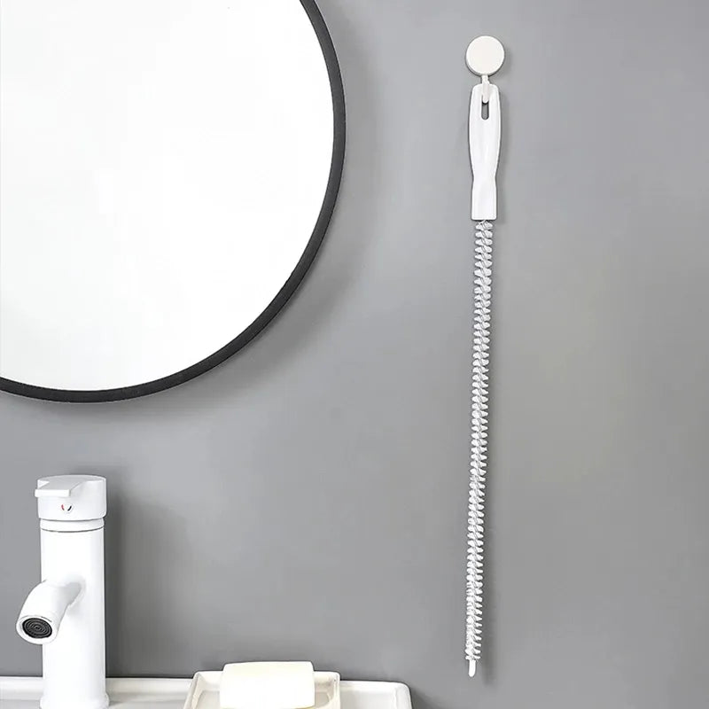 Pipe Dredging Brush - Bathroom Hair Sewer Sink Cleaning Brush Drain Cleaner - Flexible Cleaner Clog Plug Hole Remover Tool