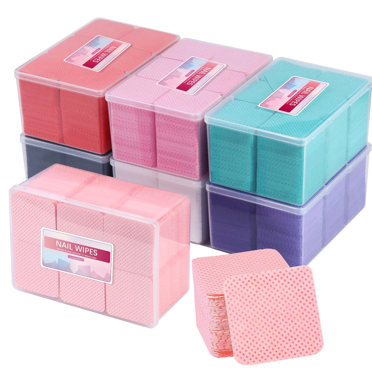1080-Piece Nail Art Wipes - Lint-Free Cotton Pads for Gel Polish, Eyelash Glue & Beauty Cleaning