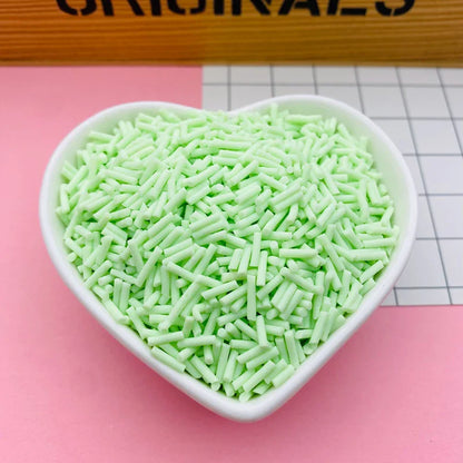 100g Colorful Long Clay Sprinkles – 5-6mm DIY Craft Decorations for Phone Deco & Creative Projects