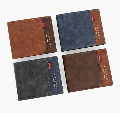 Personalized Men’s Short Wallet – High-Quality Classic Card Holder with Zipper Coin Pocket & Money Clip