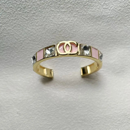 Gold Enamel Hollow Narrow Bracelet & Colorful Earrings Set — Classic Fashion, Lightweight Alloy Jewelry with Luxury Look