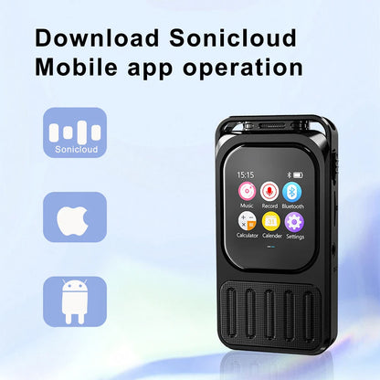 Vandlion V78AI Touchscreen Voice Recorder — Digital Audio & Video Player with 5.3" Display, Bluetooth, and Voice-to-Text Translator