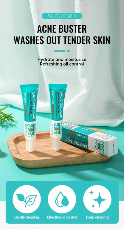 Salicylic Acid Acne Removal Cream – Anti-Acne, Redness Repair, Deep Cleaning & Oil Control Skincare