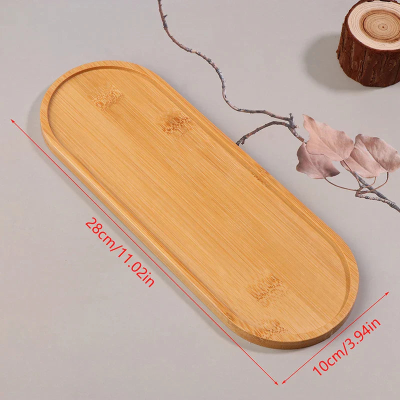 Solid Wood Round Dessert Plate – Japanese-Style Wooden Tray for Snacks, Dried Fruit & Tableware