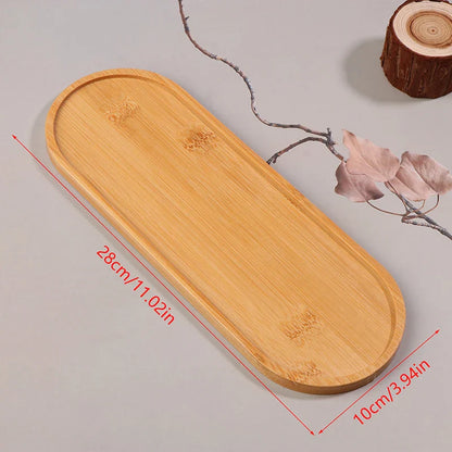 Solid Wood Round Dessert Plate – Japanese-Style Wooden Tray for Snacks, Dried Fruit & Tableware