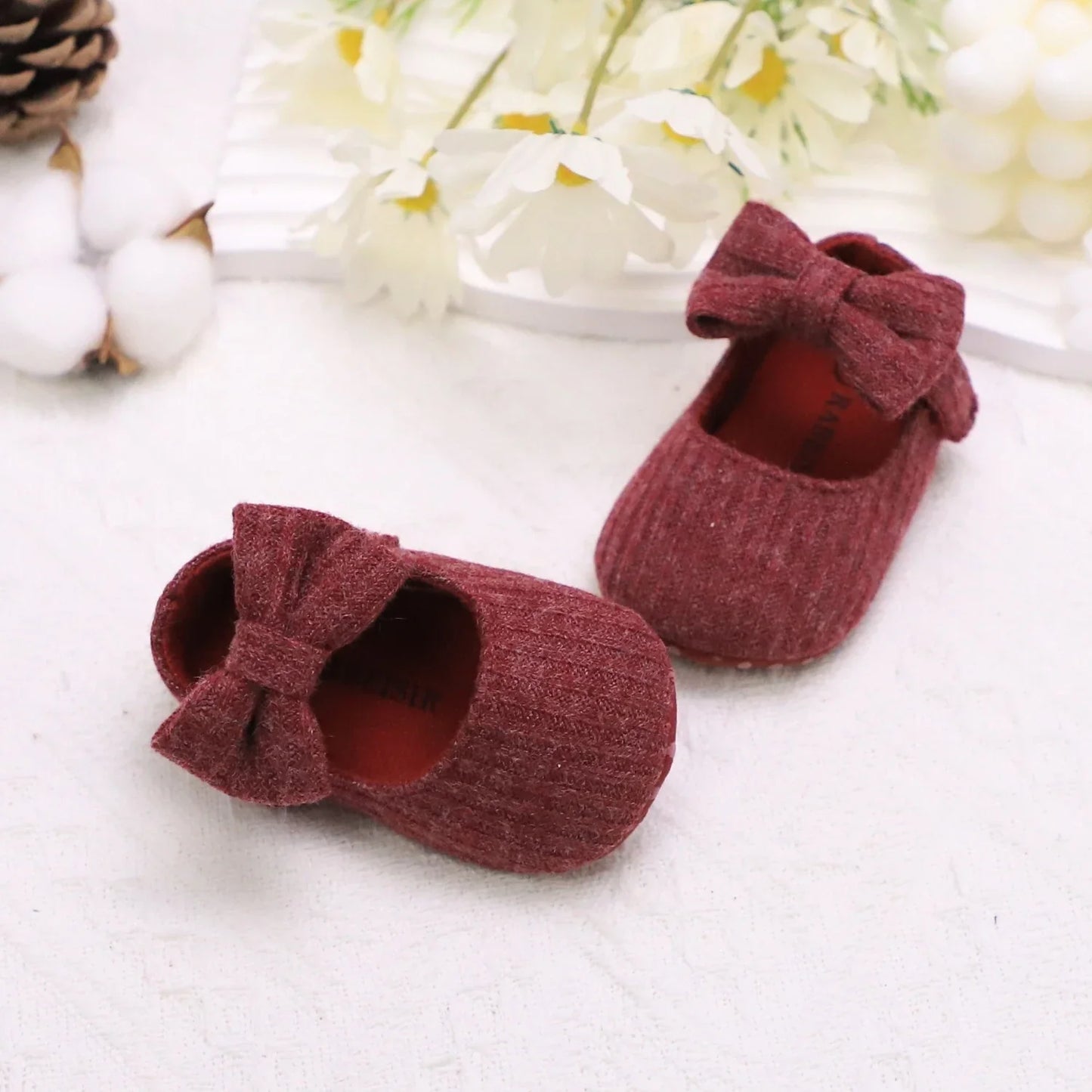 Adorable Bowknot Mary Jane Baby Girl Shoes — Lightweight Non-Slip Soft Sole for Indoor & Outdoor Walking