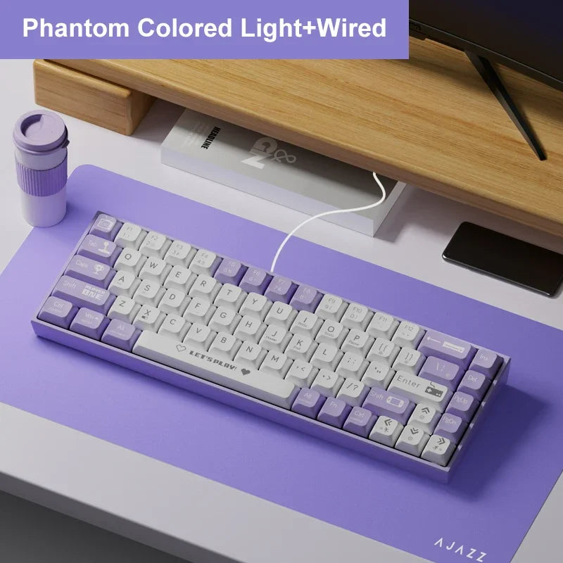 AJAZZ AK680 Mechanical Keyboard – 68 Key Wired/Wireless Bluetooth Gamer Keyboard with Hot-Swap Custom Gasket for PC and Laptop