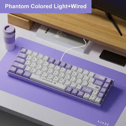 AJAZZ AK680 Mechanical Keyboard – 68 Key Wired/Wireless Bluetooth Gamer Keyboard with Hot-Swap Custom Gasket for PC and Laptop