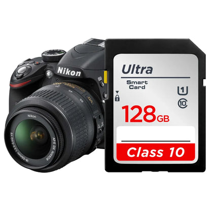 High-Speed SD Memory Card — 16GB/32GB/64GB/128GB/256GB V10 Flash Card for Cameras