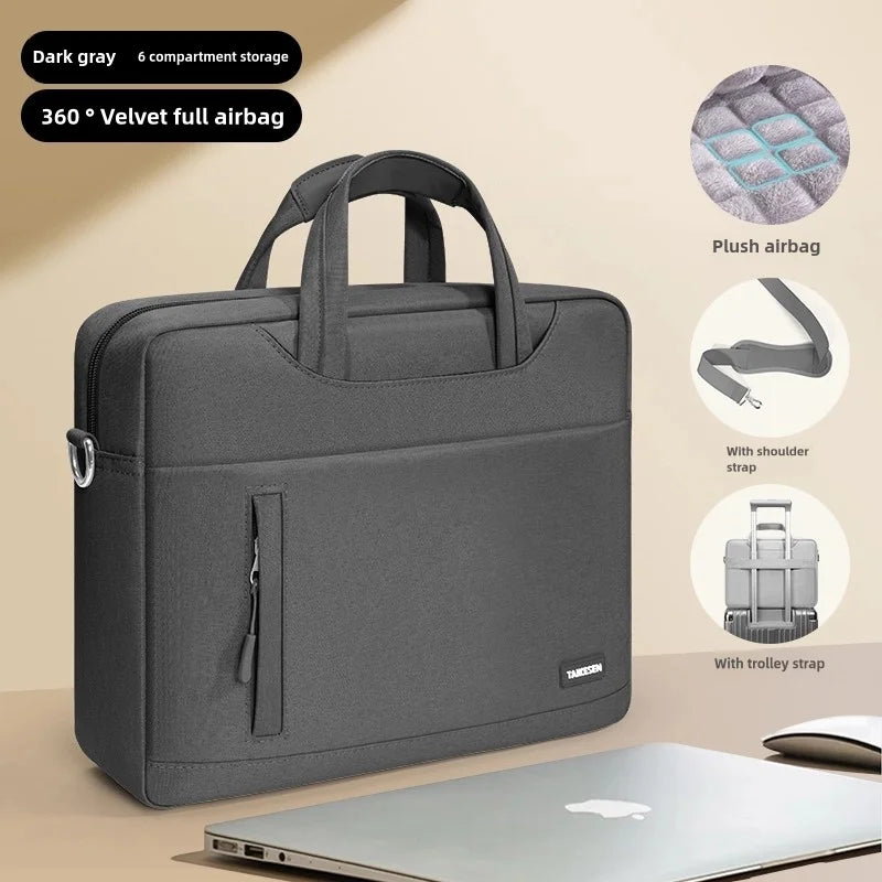 Business Laptop Bag Case - Shoulder Tote Briefcase for 13, 15, 17 Inch MacBook, HP, Huawei, Asus, Dell - Handbag Style