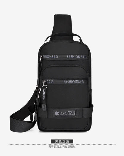 Men’s Chest Bag – Large Capacity Lightweight Nylon Crossbody Shoulder Backpack for Travel, Korean Style