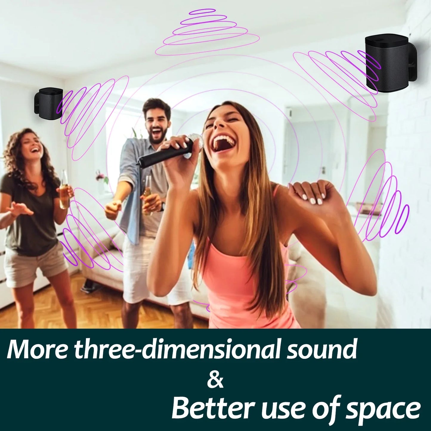 Speaker Wall Mount Bracket - Space-Saving Rugged Audio Speaker Mount Stand