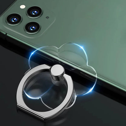 360° Rotating Finger Ring Transparent Phone Holder Stand – Clear Finger Grip Kickstand Compatible with iPhone Cases for Secure Hands-Free Viewing