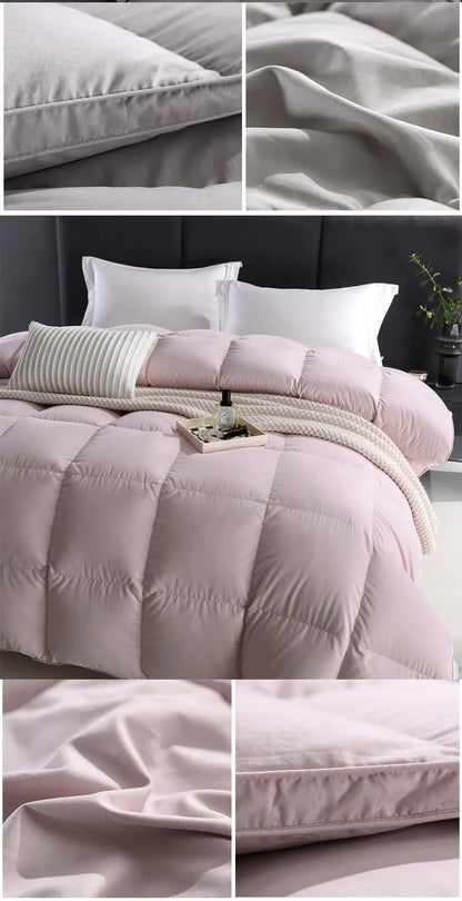Winter Cotton Goose Down Quilt – Super Soft Fluffy Duvet for Queen & King Size, Four Seasons Blanket 220x240