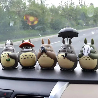 Totoro Mini Statue Set – 5pcs Cute Kawaii Figures for Room Decoration