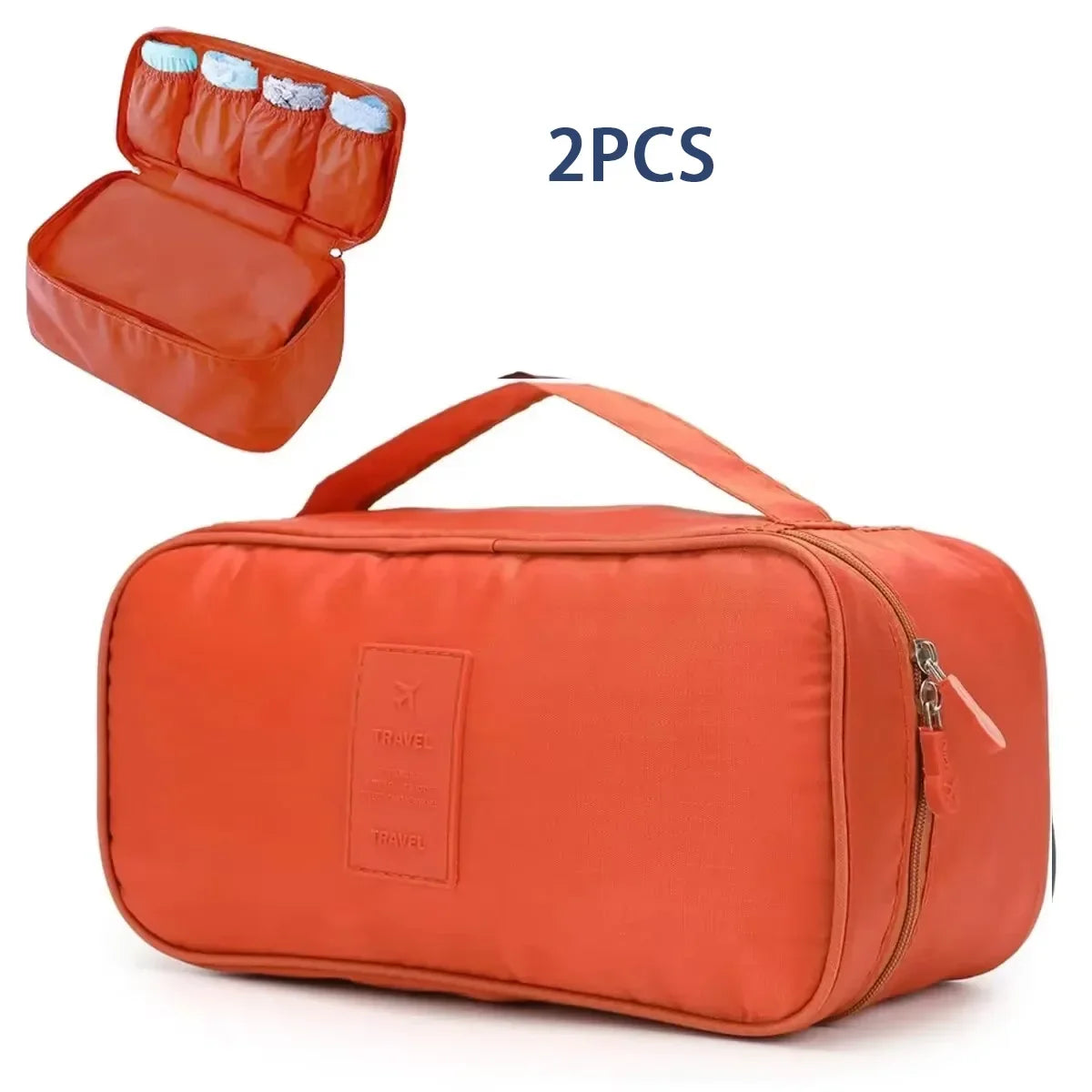 Portable Travel Organizer Bag - Multi-Function Bra Underwear Storage Case and Cosmetic Toiletry Pouch for Outdoor Trips