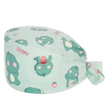 Unisex Soft Scrub Cap – Cartoon Print Surgical Hat for Men and Women, Operating Room Nursing Accessories