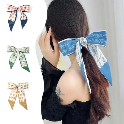 4pcs Silk Satin Scarves for Women – Hair Bands, Neck Ties & Bag Accessories