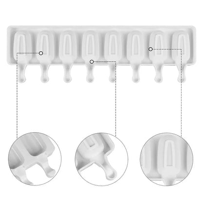 Silicone Ice Cream Popsicle Mold — DIY Homemade Dessert & Fruit Juice Cube Maker with Sticks