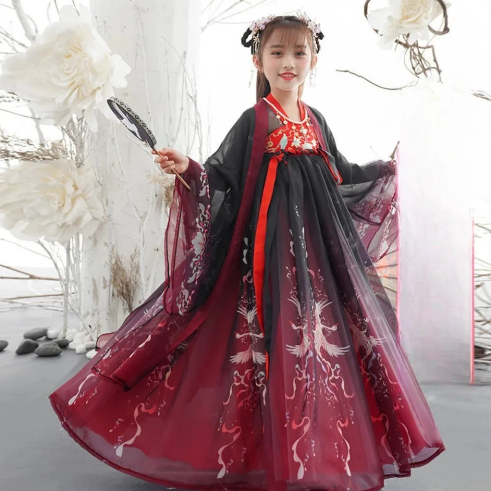 Girls Hanfu Fairy Dress - Ethnic Style Cosplay Costume for Dance, Stage & Parties