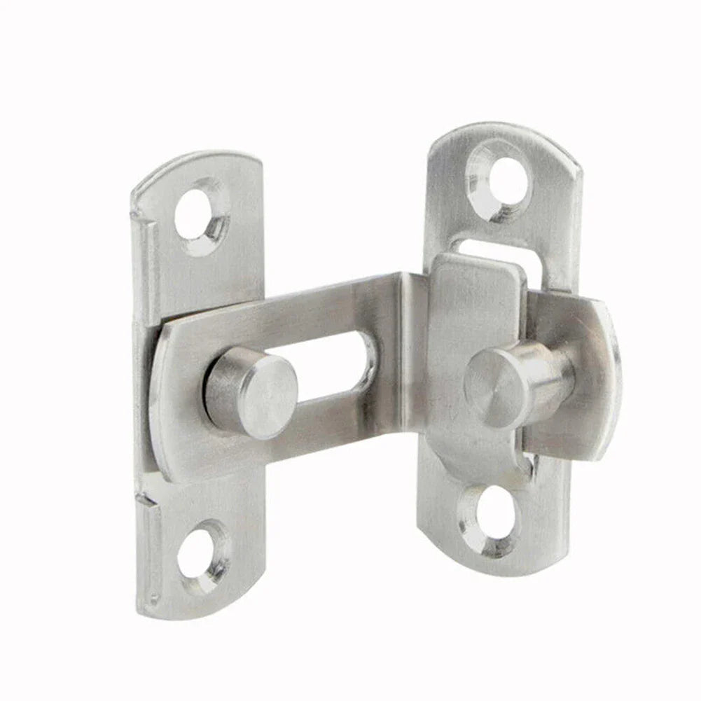 Stainless Steel 90 Degree Door Lock Guard Latch Bolt - Toggle Latch for Sliding Barn Doors, Wine Cabinets, and Closets - Right Angle Lock