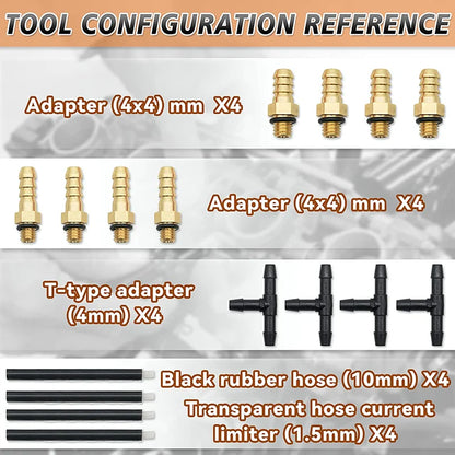 Universal Carburetor Synchronizer — Carb Synchrometer Vacuum Gauge for 1, 2 & 4 Cylinder Motorcycles