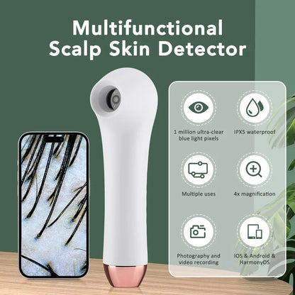 Wireless Dermatoscope Skin Analyzer — 1000X WiFi Magnifier for Scalp & Facial Skin Diagnostics