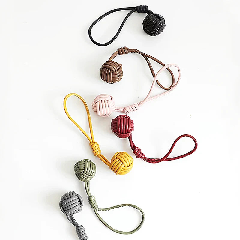 Luxury PU Leather Handmade Weave Ball Bag Pendant – Fashionable Handbag Charm Accessory, Creative Decorative Keychain Gift for Women