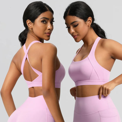 Women Fitness Yoga Sports Bra – Sexy Push Up Beauty Back Crop Top for Running, Workout & Active Wear