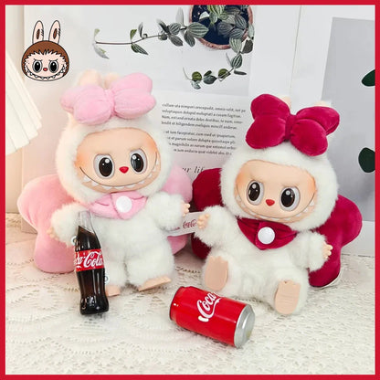 Labubu Plush Doll Costume Set — Oversized Bow & Angel Wings Design | Trendy Cartoon Outfit Accessories for Party Wear & Gift