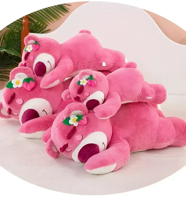 90cm Disney Toy Story Lotso Strawberry Bear Plush Sofa Pillow – Cute Stuffed Toy Gift for Kids & Friends
