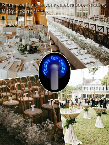 6-20 Pcs Customized LED Fans – Personalized Portable Light-Up Fans for Proposals, Outdoor, Birthday & Wedding Gift Favors