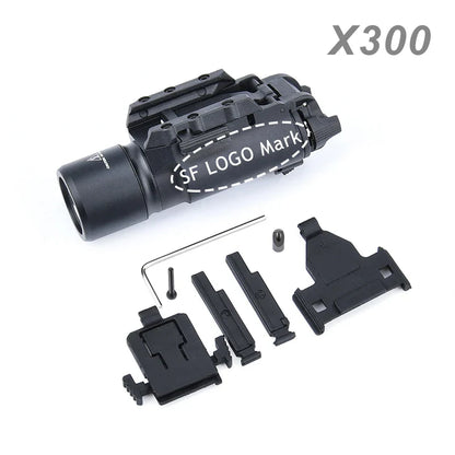Tactical Surefire X300/X300U/X300V/XH35 LED Pistol Light – Metal Strobe, 20mm Rail Mount, Airsoft & Hunting Flashlight