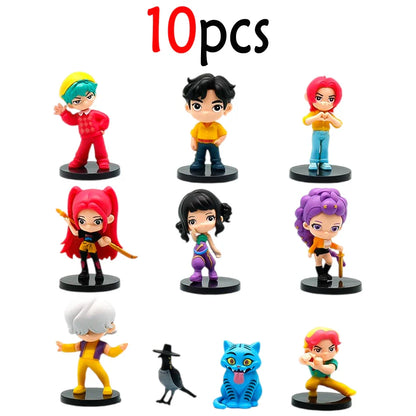 10pcs Witch Huntress Squad Anime Figures – Q Version Collectible Figurines for Fans, Christmas Gift
