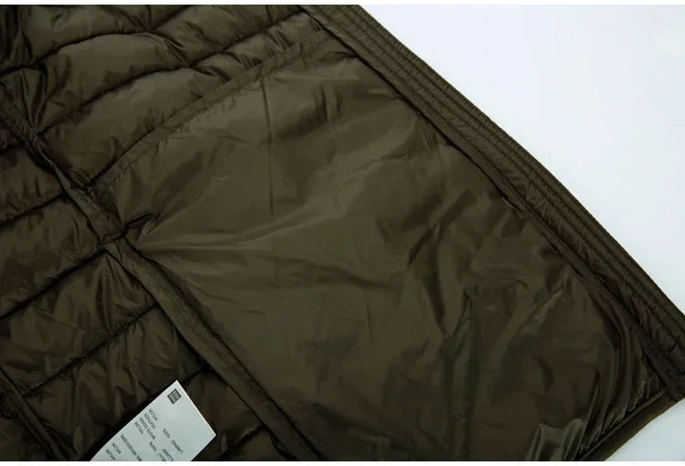 2024 Men’s Ultra-Light Down Jacket – 90% White Duck Down Hooded Thermal Feather Coat
