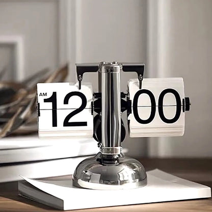 Digital Down Clock – Retro Minimalist Single Foot Mechanical Auto Desk Clock for Home & Living Room