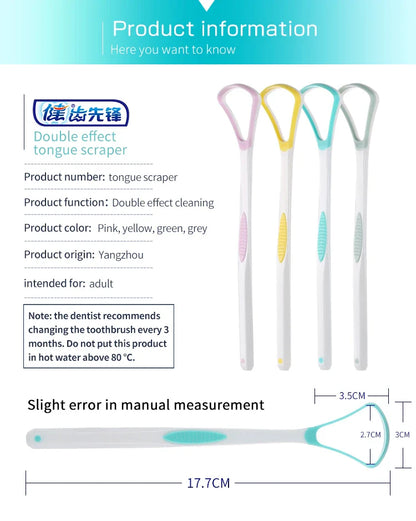 Tongue Scraper & Brush for Adults & Kids – Oral Care Tool to Eliminate Bad Breath Fast and Ensure Fresh Breath