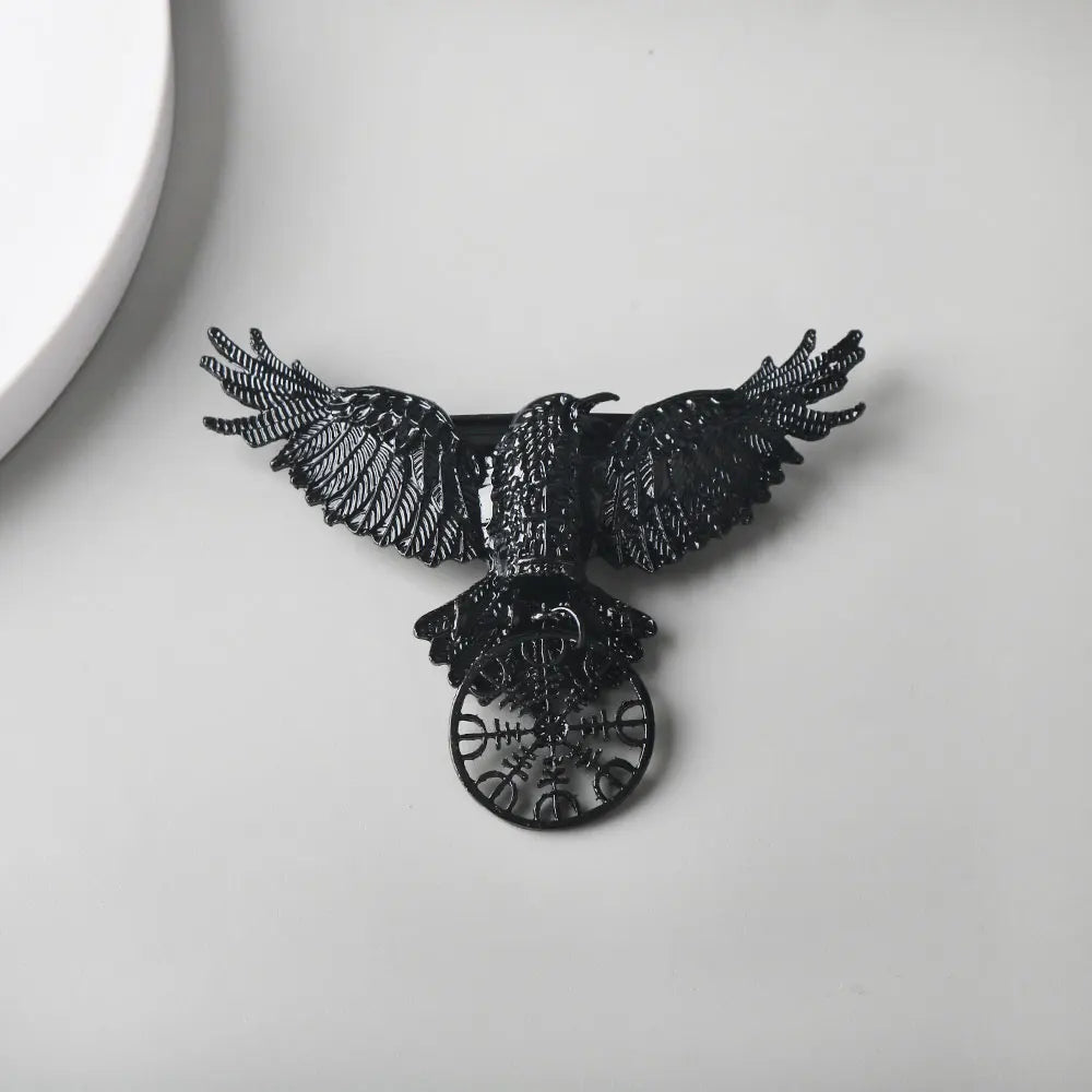 Gothic Crow Hair Clip - Vintage Witch Viking Cosplay Hair Accessory for Women