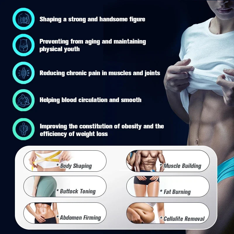 Professional EMS Body Sculpting Machine - 6500W Muscle Stimulation Beauty Equipment for Waist Hip Abdomen Body Shaping