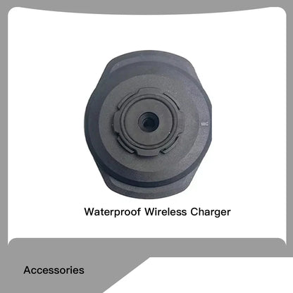Motorcycle Handlebar Stem Fork Phone Mount — Vibration Dampener with MAG Universal Adapter, Wireless Charger & Mirror Brake Compatible