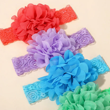20-Piece Baby Flower Headbands - Soft Lace Nylon Elastic Hair Bands for Infants & Toddlers