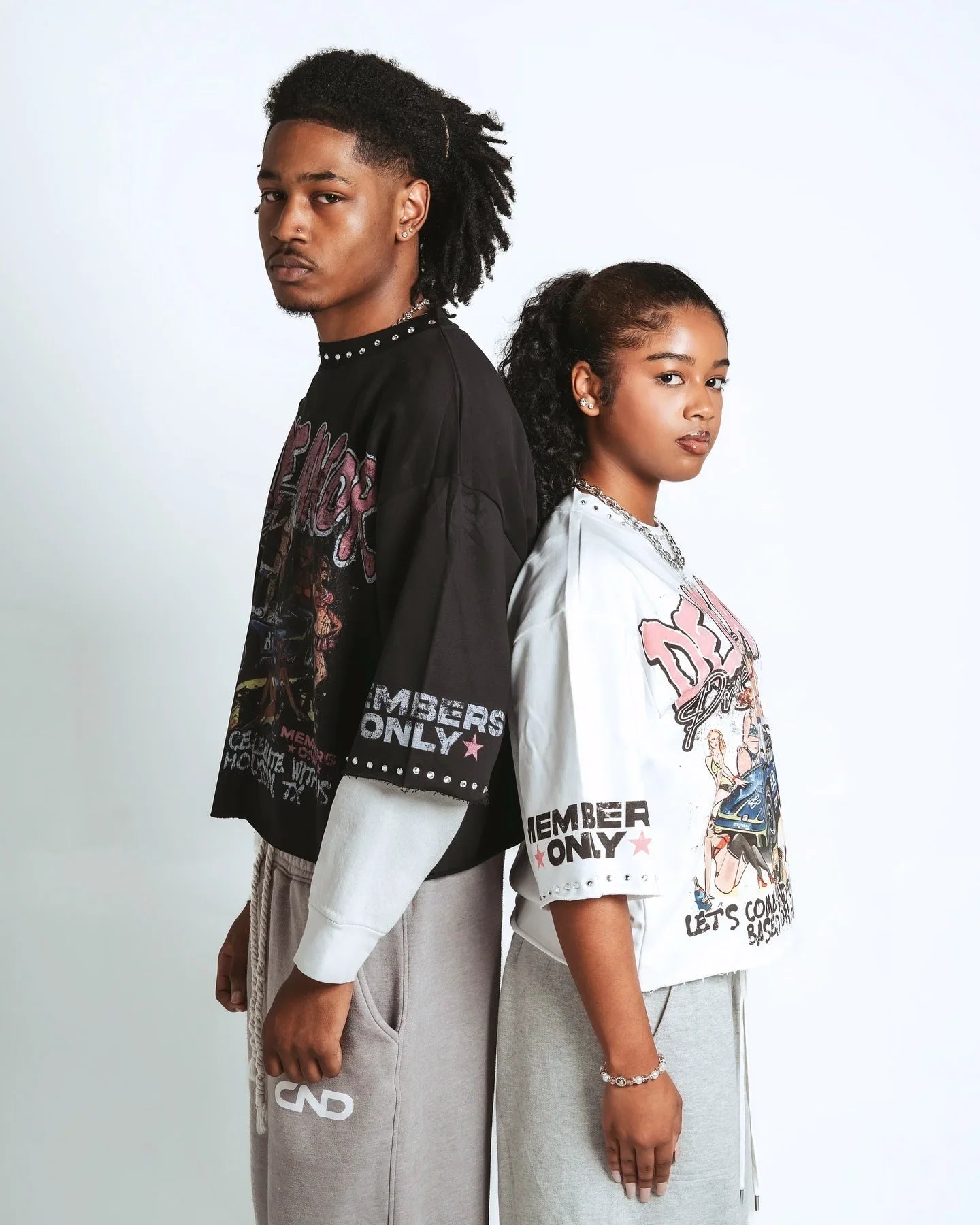 Women’s Harajuku Klein Stone Embroidery Crop Tee – Y2K Gothic Graphic, Cotton Loose Long Sleeve Hip Hop T-Shirt