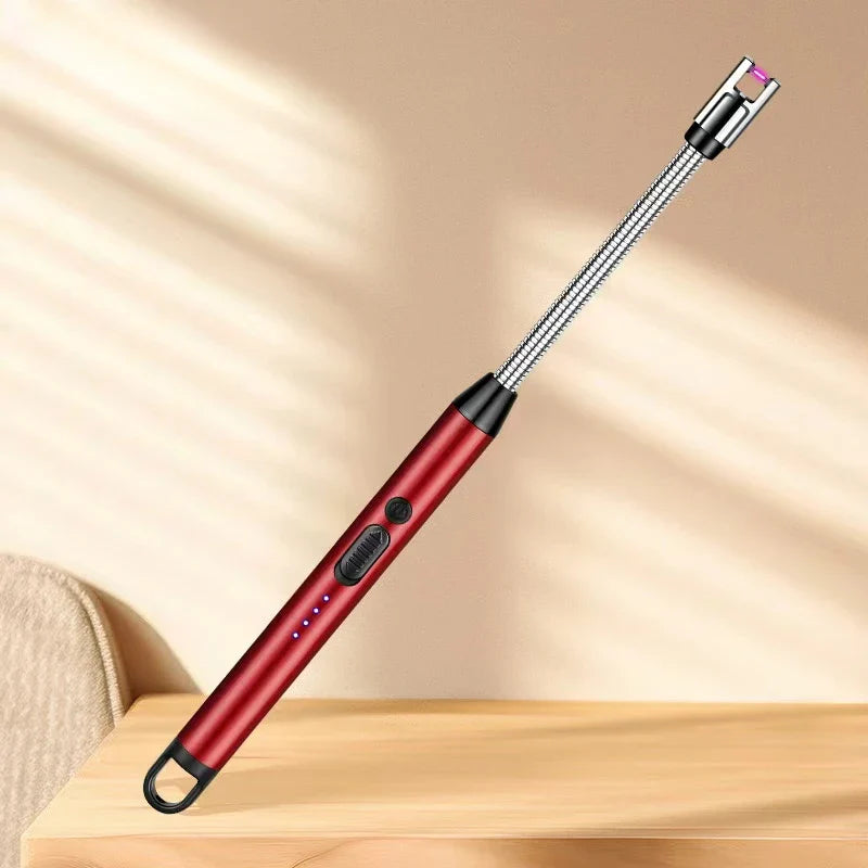 Type-C Rechargeable 360° Curved Windproof Plasma Lighter – Flameless USB BBQ & Kitchen Candle Ignition Electric Arc Lighter