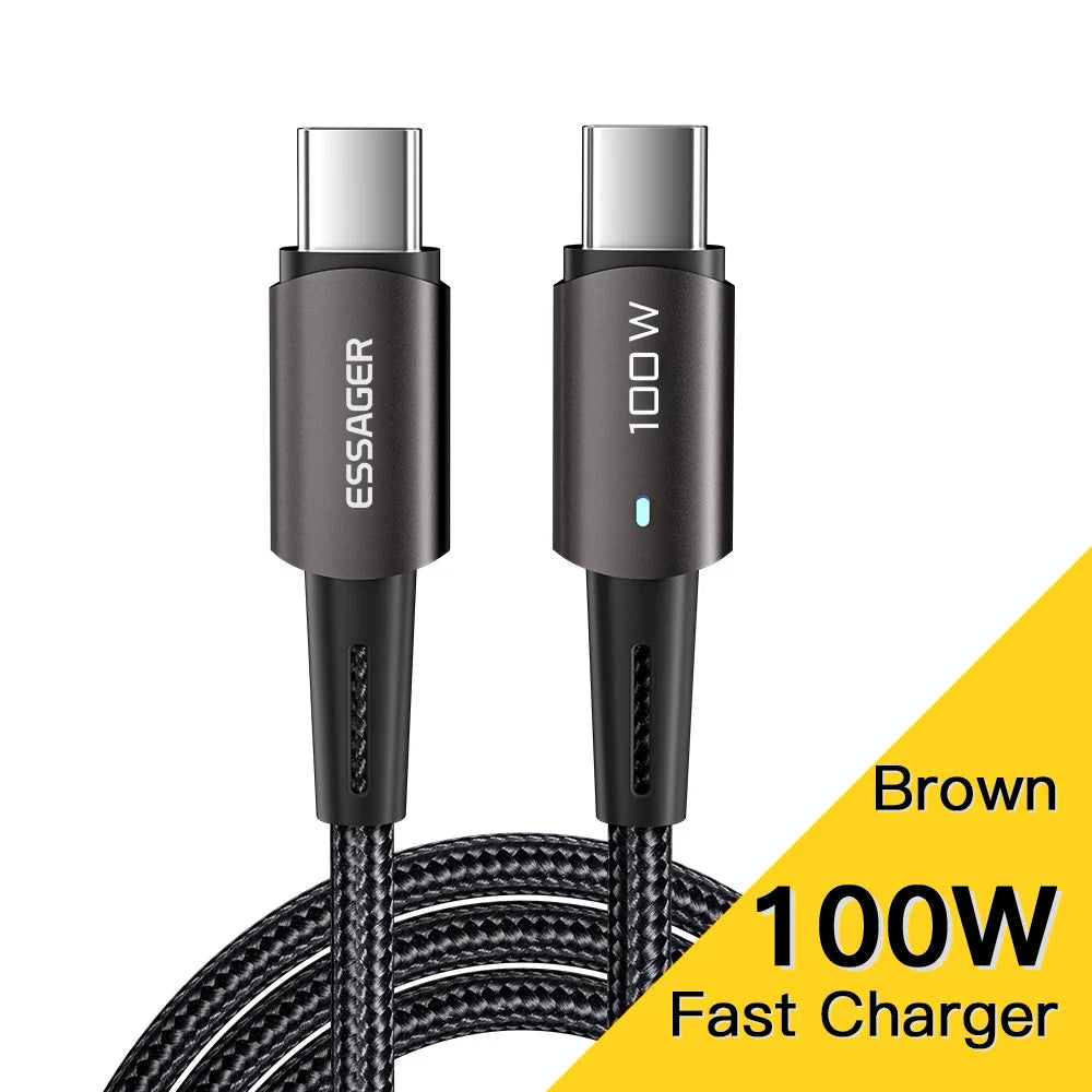 Essager USB-C Cable 100W PD QC 4.0 – Fast Charging Type-C Cable for MacBook Pro, Samsung, Xiaomi