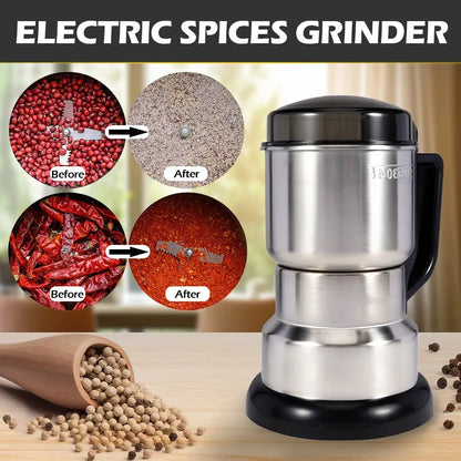 High Power Electric Coffee Grinder | Multifunctional Kitchen Machine for Cereal, Nuts, Beans, Spices, and Grains